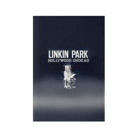 Обложка для паспорта матовая кожа с принтом Linkin Park и Hollywood Undead в Санкт-Петербурге, натуральная матовая кожа | размер 19,3 х 13,7 см; прозрачные пластиковые крепления | Тематика изображения на принте: 
