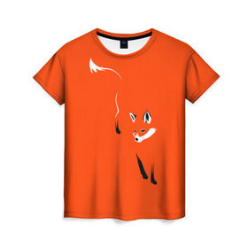 Женская футболка 3D с принтом Лисица в Санкт-Петербурге, 100% полиэфир ( синтетическое хлопкоподобное полотно) | прямой крой, круглый вырез горловины, длина до линии бедер | зверь | лис | лиса | лисица | лисонька | рыжая | хищник