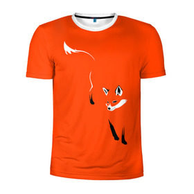 Мужская футболка 3D спортивная с принтом Лисица в Санкт-Петербурге, 100% полиэстер с улучшенными характеристиками | приталенный силуэт, круглая горловина, широкие плечи, сужается к линии бедра | зверь | лис | лиса | лисица | лисонька | рыжая | хищник