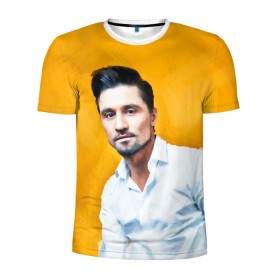 Мужская футболка 3D спортивная с принтом Билан в Санкт-Петербурге, 100% полиэстер с улучшенными характеристиками | приталенный силуэт, круглая горловина, широкие плечи, сужается к линии бедра | дима билан | певец | поп музыка