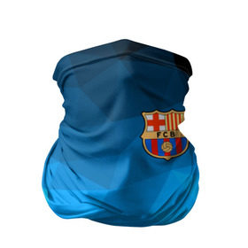 Бандана-труба 3D с принтом FC Barcelona blue polygon 2018 в Санкт-Петербурге, 100% полиэстер, ткань с особыми свойствами — Activecool | плотность 150‒180 г/м2; хорошо тянется, но сохраняет форму | fc barcelona | мяч | спорт | футбол | чеппионат 