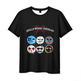 Мужская футболка 3D с принтом Hollywood Undead маски в Санкт-Петербурге, 100% полиэфир | прямой крой, круглый вырез горловины, длина до линии бедер | charlie scene | danny | funny man | hollywood | j dog | johnny 3 tears | undead | альтернативный | андед | голивуд | голливудская | группа | кранккор | метал | нежить | ню | реп | рок | рэп | рэпкор