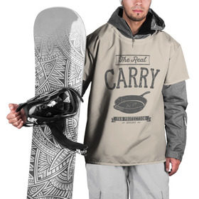 Накидка на куртку 3D с принтом The Real Carry - Pan Protectio в Санкт-Петербурге, 100% полиэстер |  | battlegrounds | playerunknowns | pubg | пубг | сковородка