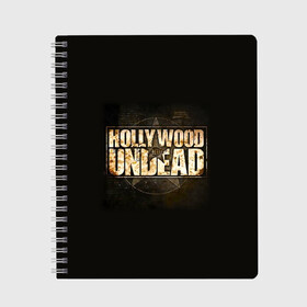 Тетрадь с принтом Hollywood Undead звезда в Санкт-Петербурге, 100% бумага | 48 листов, плотность листов — 60 г/м2, плотность картонной обложки — 250 г/м2. Листы скреплены сбоку удобной пружинной спиралью. Уголки страниц и обложки скругленные. Цвет линий — светло-серый
 | charlie scene | danny | funny man | hollywood | j dog | johnny 3 tears | undead | альтернативный | андед | голивуд | голливудская | группа | кранккор | метал | нежить | ню | реп | рок | рэп | рэпкор