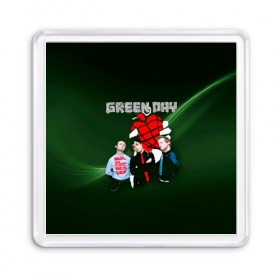 Магнит 55*55 с принтом Группа Green Day в Санкт-Петербурге, Пластик | Размер: 65*65 мм; Размер печати: 55*55 мм | american idiot | green day | альтернативный | билли джо армстронг | грин дей | группа | зелёный день | майк дёрнт | музыка | надпись | панк | поп | поппанк | рок | тре кул