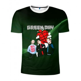 Мужская футболка 3D спортивная с принтом Группа Green Day в Санкт-Петербурге, 100% полиэстер с улучшенными характеристиками | приталенный силуэт, круглая горловина, широкие плечи, сужается к линии бедра | american idiot | green day | альтернативный | билли джо армстронг | грин дей | группа | зелёный день | майк дёрнт | музыка | надпись | панк | поп | поппанк | рок | тре кул