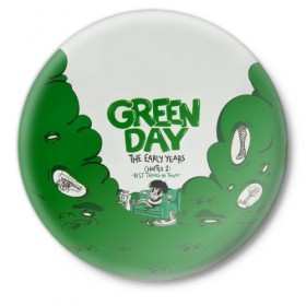 Значок с принтом Монстр Green Day в Санкт-Петербурге,  металл | круглая форма, металлическая застежка в виде булавки | Тематика изображения на принте: american idiot | green day | альтернативный | билли джо армстронг | грин дей | группа | зелёный день | майк дёрнт | музыка | надпись | панк | поп | поппанк | рок | тре кул