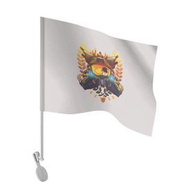Флаг для автомобиля с принтом HALO в Санкт-Петербурге, 100% полиэстер | Размер: 30*21 см | fps | master chief | microsoft | skull | игра | мастер чиф | сияние | спартанец 117 | череп | шутер
