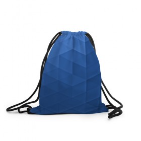 Рюкзак-мешок 3D с принтом trianse blue в Санкт-Петербурге, 100% полиэстер | плотность ткани — 200 г/м2, размер — 35 х 45 см; лямки — толстые шнурки, застежка на шнуровке, без карманов и подкладки | abstraction | абстракция | геометрия | грани | полигоны | сочетания | треугольники