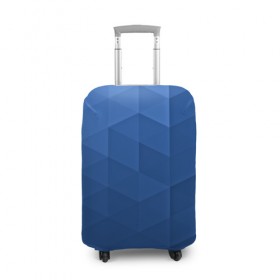 Чехол для чемодана 3D с принтом trianse blue в Санкт-Петербурге, 86% полиэфир, 14% спандекс | двустороннее нанесение принта, прорези для ручек и колес | abstraction | абстракция | геометрия | грани | полигоны | сочетания | треугольники