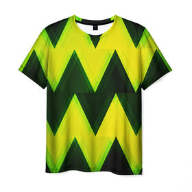 Мужская футболка 3D с принтом Zigzag в Санкт-Петербурге, 100% полиэфир | прямой крой, круглый вырез горловины, длина до линии бедер | pattern | zigzag | абстракция | арт | зигзаг | линии | полосы | узор