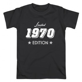 Мужская футболка хлопок с принтом limited edition 1970 в Санкт-Петербурге, 100% хлопок | прямой крой, круглый вырез горловины, длина до линии бедер, слегка спущенное плечо. | 