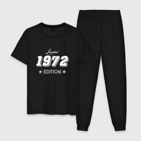 Мужская пижама хлопок с принтом limited edition 1972 в Санкт-Петербурге, 100% хлопок | брюки и футболка прямого кроя, без карманов, на брюках мягкая резинка на поясе и по низу штанин
 | 1972 | день рождения | подарок | праздник