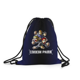 Рюкзак-мешок 3D с принтом Группа Linkin Park в Санкт-Петербурге, 100% полиэстер | плотность ткани — 200 г/м2, размер — 35 х 45 см; лямки — толстые шнурки, застежка на шнуровке, без карманов и подкладки | 