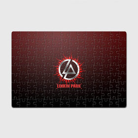 Пазл магнитный 126 элементов с принтом Красно-черный Linkin Park в Санкт-Петербурге, полимерный материал с магнитным слоем | 126 деталей, размер изделия —  180*270 мм | Тематика изображения на принте: 