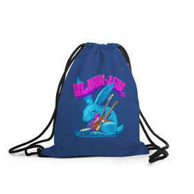 Рюкзак-мешок 3D с принтом Заяц Blink-182 в Санкт-Петербурге, 100% полиэстер | плотность ткани — 200 г/м2, размер — 35 х 45 см; лямки — толстые шнурки, застежка на шнуровке, без карманов и подкладки | Тематика изображения на принте: 