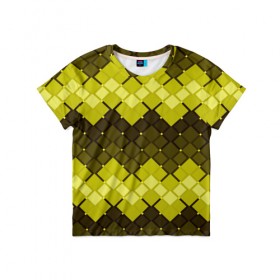 Детская футболка 3D с принтом Движение волн в Санкт-Петербурге, 100% гипоаллергенный полиэфир | прямой крой, круглый вырез горловины, длина до линии бедер, чуть спущенное плечо, ткань немного тянется | геометрия | квадрат | текстура