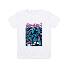 Детская футболка хлопок с принтом Заяц Blink-182 в Санкт-Петербурге, 100% хлопок | круглый вырез горловины, полуприлегающий силуэт, длина до линии бедер | Тематика изображения на принте: 