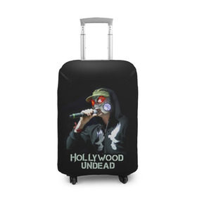 Чехол для чемодана 3D с принтом J-Dog группа Hollywood Undead в Санкт-Петербурге, 86% полиэфир, 14% спандекс | двустороннее нанесение принта, прорези для ручек и колес | 