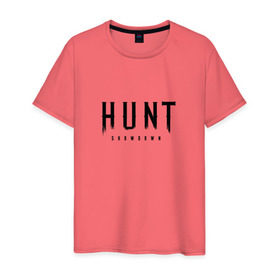 Мужская футболка хлопок с принтом Hunt: Showdown Black Logo в Санкт-Петербурге, 100% хлопок | прямой крой, круглый вырез горловины, длина до линии бедер, слегка спущенное плечо. | crytek | game | hunt | hunt: showdown | hunter | monsters | showdown | игра | крайтек | охота | столкновение