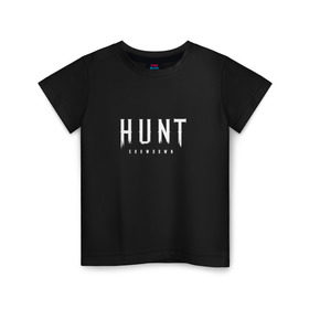 Детская футболка хлопок с принтом Hunt: Showdown White Logo в Санкт-Петербурге, 100% хлопок | круглый вырез горловины, полуприлегающий силуэт, длина до линии бедер | crytek | game | hunt | hunt: showdown | hunter | monsters | showdown | игра | крайтек | охота | столкновение