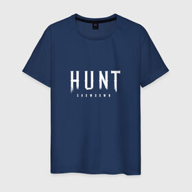 Мужская футболка хлопок с принтом Hunt: Showdown White Logo в Санкт-Петербурге, 100% хлопок | прямой крой, круглый вырез горловины, длина до линии бедер, слегка спущенное плечо. | crytek | game | hunt | hunt: showdown | hunter | monsters | showdown | игра | крайтек | охота | столкновение