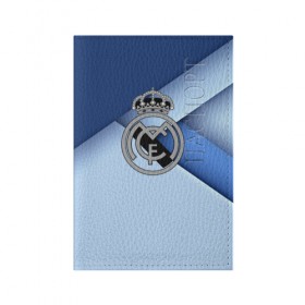 Обложка для паспорта матовая кожа с принтом FC Real Madrid в Санкт-Петербурге, натуральная матовая кожа | размер 19,3 х 13,7 см; прозрачные пластиковые крепления | real madrid | футбол | футбольный клуб