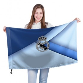 Флаг 3D с принтом FC Real Madrid в Санкт-Петербурге, 100% полиэстер | плотность ткани — 95 г/м2, размер — 67 х 109 см. Принт наносится с одной стороны | real madrid | футбол | футбольный клуб