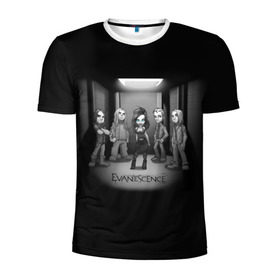Мужская футболка 3D спортивная с принтом Группа Evanescence в Санкт-Петербурге, 100% полиэстер с улучшенными характеристиками | приталенный силуэт, круглая горловина, широкие плечи, сужается к линии бедра | evanescence | альтернативный | готик | группа | джен маджура | исчезновение | метал | ню | рок | синий | тим маккорд | трой маклоухорн | уилл хант | хард | эванесенс | эми ли