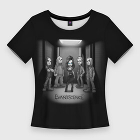 Женская футболка 3D Slim с принтом Группа Evanescence в Санкт-Петербурге,  |  | evanescence | альтернативный | готик | группа | джен маджура | исчезновение | метал | ню | рок | синий | тим маккорд | трой маклоухорн | уилл хант | хард | эванесенс | эми ли