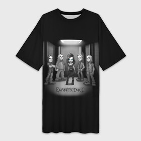 Платье-футболка 3D с принтом Группа Evanescence в Санкт-Петербурге,  |  | evanescence | альтернативный | готик | группа | джен маджура | исчезновение | метал | ню | рок | синий | тим маккорд | трой маклоухорн | уилл хант | хард | эванесенс | эми ли