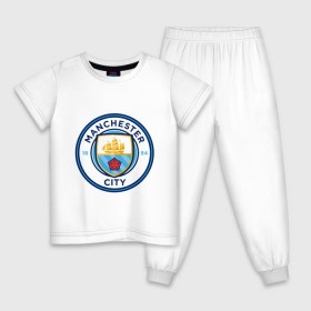 Детская пижама хлопок с принтом Manchester City в Санкт-Петербурге, 100% хлопок |  брюки и футболка прямого кроя, без карманов, на брюках мягкая резинка на поясе и по низу штанин
 | citi | city | manchester | siti | англия | болельщик | горожане | гостевая | манчестер | сити | фанат | форма | футбольная
