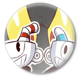 Значок с принтом Cuphead в Санкт-Петербурге,  металл | круглая форма, металлическая застежка в виде булавки | Тематика изображения на принте: cuphead
