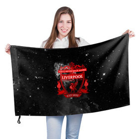 Флаг 3D с принтом FC LIVERPOOL в Санкт-Петербурге, 100% полиэстер | плотность ткани — 95 г/м2, размер — 67 х 109 см. Принт наносится с одной стороны | fc liverpool | футбол | футбольный клуб