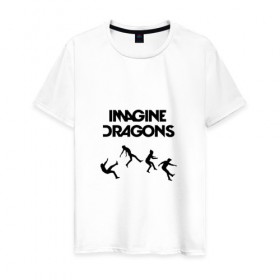 Мужская футболка хлопок с принтом Imagine Dragons, прыжок в Санкт-Петербурге, 100% хлопок | прямой крой, круглый вырез горловины, длина до линии бедер, слегка спущенное плечо. | dragons | imagine | альтернативный | американская | бэн макки | группа | драгонс | дэн платцман | дэн рейнольдс | имеджин | инди | индирок | рок | уэйн сермон