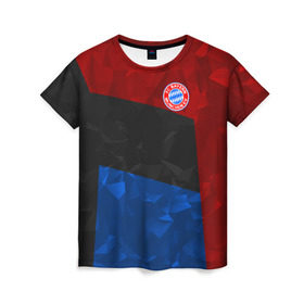 Женская футболка 3D с принтом FC Bayern 2018 Abstract colors в Санкт-Петербурге, 100% полиэфир ( синтетическое хлопкоподобное полотно) | прямой крой, круглый вырез горловины, длина до линии бедер | bayern | fc | абстракция | бавария | геометрия | спорт | футбольный клуб