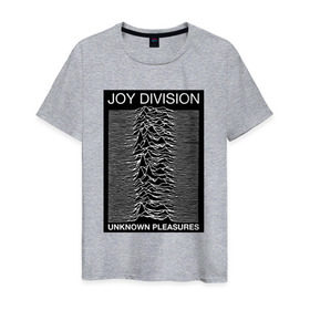 Мужская футболка хлопок с принтом Joy Division в Санкт-Петербурге, 100% хлопок | прямой крой, круглый вырез горловины, длина до линии бедер, слегка спущенное плечо. | Тематика изображения на принте: postpunk | unknown pleasures | бернард самнер | британская рок группа | джой дивижн | иэн кёртис | неизвестные удовольствия | питер хук | постпанк | стивен моррис