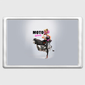 Магнит 45*70 с принтом Moto Girl в Санкт-Петербурге, Пластик | Размер: 78*52 мм; Размер печати: 70*45 | girl | moto | motorcycle | аниме | байк | байкер | девушка | мото | мотоцикл