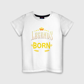 Детская футболка хлопок с принтом Legends are born in september в Санкт-Петербурге, 100% хлопок | круглый вырез горловины, полуприлегающий силуэт, длина до линии бедер | september | день рождения | подарок | праздник | сентябрь