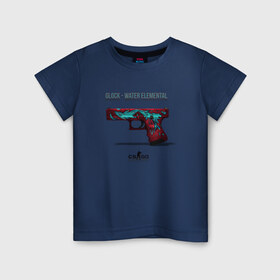Детская футболка хлопок с принтом Glock - Water Elemental в Санкт-Петербурге, 100% хлопок | круглый вырез горловины, полуприлегающий силуэт, длина до линии бедер | cs go | global offensive | глок | каэс | контр страйк | контра | кс | оружие | пистолет | скин
