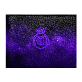 Обложка для студенческого билета с принтом FC Real Madrid(SPACE STYLE) в Санкт-Петербурге, натуральная кожа | Размер: 11*8 см; Печать на всей внешней стороне | real madrid | футбол | футбольный клуб | чемпионат