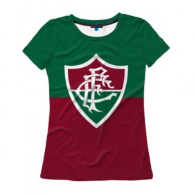 Женская футболка 3D с принтом Fluminense(Бразилия) в Санкт-Петербурге, 100% полиэфир ( синтетическое хлопкоподобное полотно) | прямой крой, круглый вырез горловины, длина до линии бедер | fluminense | football | footer | soccer | socker | бразилия | спорт | футбол | футбольный клуб