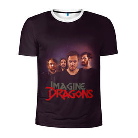 Мужская футболка 3D спортивная с принтом Группа Imagine Dragons в Санкт-Петербурге, 100% полиэстер с улучшенными характеристиками | приталенный силуэт, круглая горловина, широкие плечи, сужается к линии бедра | альтернативный | американская | группа | драгонс | имеджин | инди | индирок | поп | рок | электроник