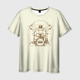 Мужская футболка 3D с принтом Drums в Санкт-Петербурге, 100% полиэфир | прямой крой, круглый вырез горловины, длина до линии бедер | Тематика изображения на принте: барабанщик | барабаны | драммер | ударные