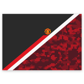 Поздравительная открытка с принтом Manchester United Sport Camo в Санкт-Петербурге, 100% бумага | плотность бумаги 280 г/м2, матовая, на обратной стороне линовка и место для марки
 | Тематика изображения на принте: emirates | fc | manchester united | абстракция | геометрия | зож | клуб | линии | манчестер юнайтед | модные | мяч | россии | спорт | спортивные | стиль | тренды | футбол | футбольный клуб | экстрим | эмблема