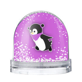 Водяной шар с принтом Penguin purple в Санкт-Петербурге, Пластик | Изображение внутри шара печатается на глянцевой фотобумаге с двух сторон | cartoon | penguin | purple | милый | мультик | мультфильм | пингвин | рисунок | фиолетовый