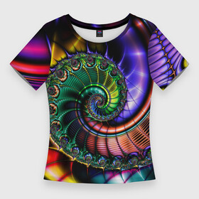 Женская футболка 3D Slim с принтом Спираль в Санкт-Петербурге,  |  | абстракция | воронка | спираль | текстура | яркость