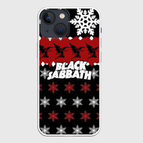 Чехол для iPhone 13 mini с принтом Праздничный Black Sabbath в Санкт-Петербурге,  |  | black sabbath | группа | новогодний | новый год | рождество | свитер | снежинки | хард рок | хеви метал