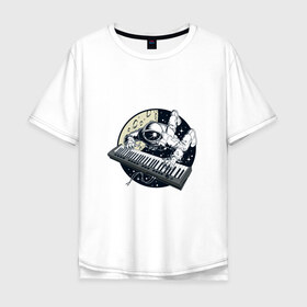 Мужская футболка хлопок Oversize с принтом Piano в Санкт-Петербурге, 100% хлопок | свободный крой, круглый ворот, “спинка” длиннее передней части | клавишник | пианино | пианист | рояль. | фортепиано