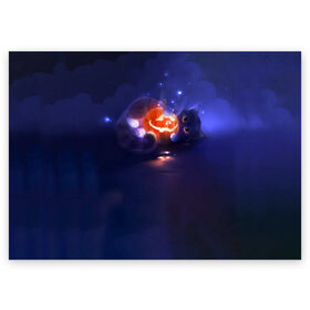 Поздравительная открытка с принтом Cute в Санкт-Петербурге, 100% бумага | плотность бумаги 280 г/м2, матовая, на обратной стороне линовка и место для марки
 | halloween | pumpkin | witch | ведьма | демон | кот | тыква | хэллоуин | череп